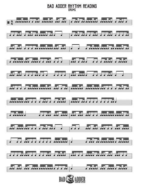 32nds Flying By Bad Adder Drum Gear In 2020 Drum Sheet Music Drums