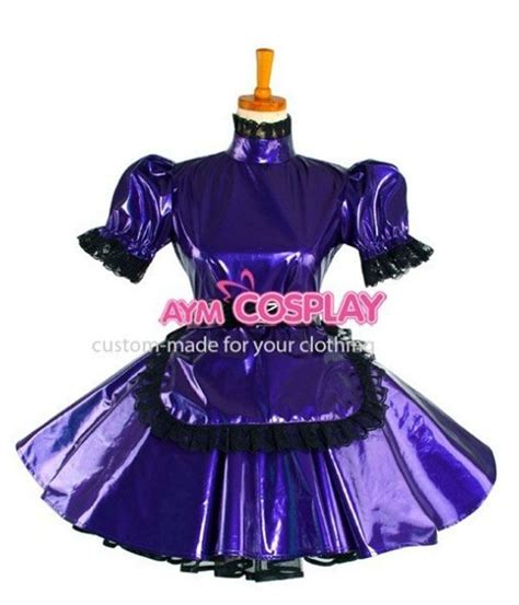 new arrival custom made sissy maid pvc lockable dress uniform cosplay costume halloween party