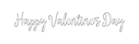 Happy Valentines Day Holiday Lettering Design Black Line Valentines