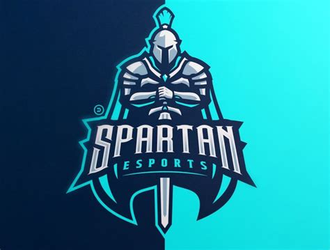 The Spartan Esports Logo Is Displayed On A Blue And Black Background