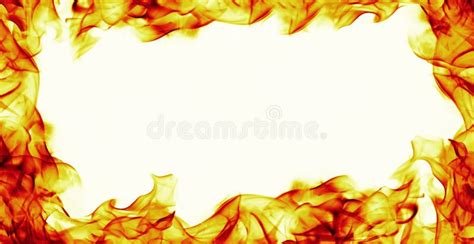Burning Fire Flame Frame On White Background Stock Illustration