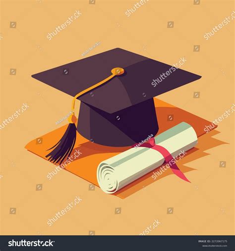 Graduation Cap Diploma Concept Happy Graduation Stock Vector Royalty