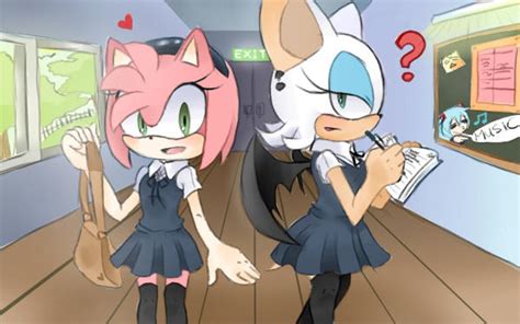Amy And Rouge At School Colored By Nicky 306 On Deviantart