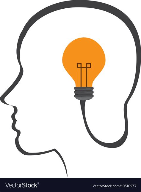 Head With Lightbulb Icon Royalty Free Vector Image