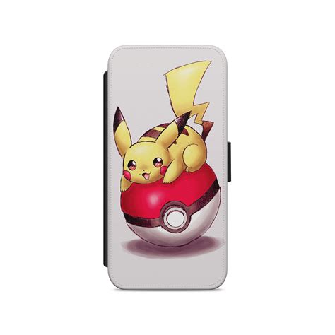Pokemon Pikachu Pokeball Leather Wallet Flip Phone Case Cover For