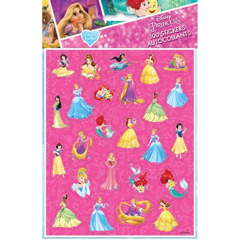 Disney Principessa 48 Grandi Sticky White Paper Adesivi Etichette Nuovo