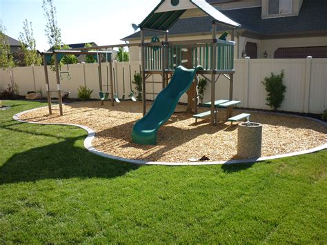 Backyard Playground In The Landscaping In South Jordan