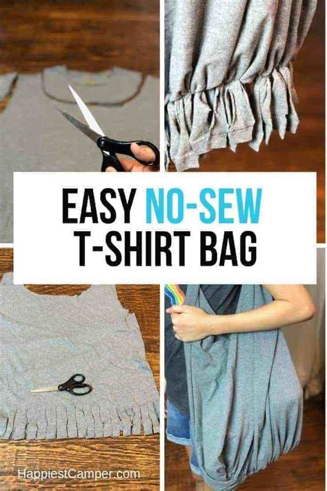 How To Make A No Sew T Shirt Bag Tshirt Bag Sewing Tshirt Sewing