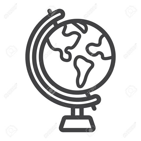 Line Drawing Of Globe At Getdrawings Free Download