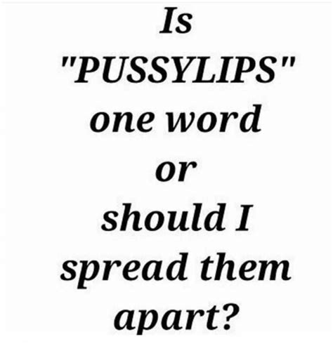 Is Pussy Lips One Word Or Should I Spread Them Apart Meme On Meme