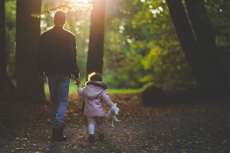 Father Daughter Forest Walk Royalty Free Photo