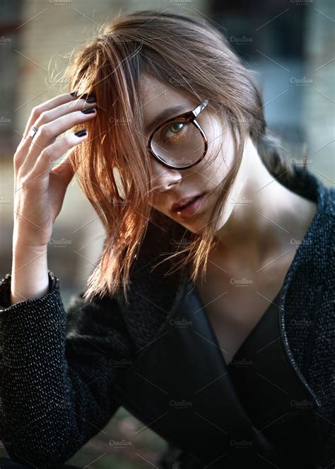 Portrait Of A Girl With Glasses High Quality People Images ~ Creative