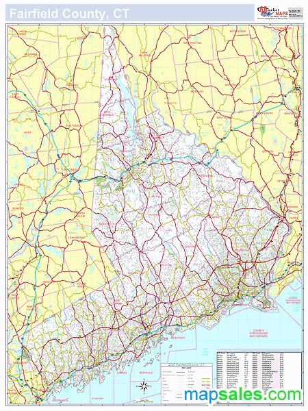 Fairfield Ct County Wall Map By Marketmaps Mapsales