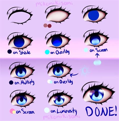 How To Draw Anime Eyes Digitally Eyes Coloring Tutorial V20 By Images And Photos Finder