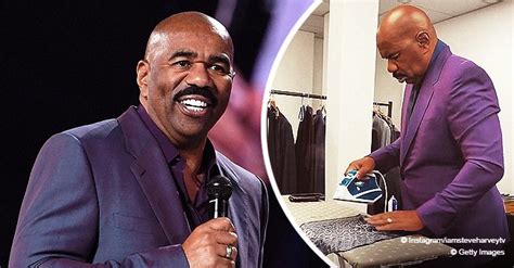 Steve Harvey Wears Purple Suit While Doing His Own Ironing In Video