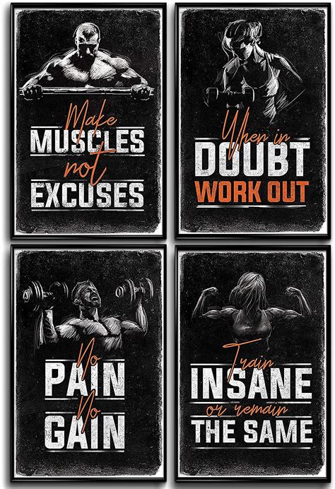 Buy 𝐆𝐲𝐦 𝐏𝐨𝐬𝐭𝐞𝐫𝐬 For Home Gym Decor Motivational S For Gym Workout S For Home Gym Motivational