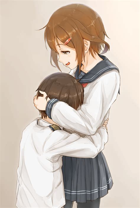 Ikazuchi And Little Boy Admiral Kantai Collection Drawn By Aoi