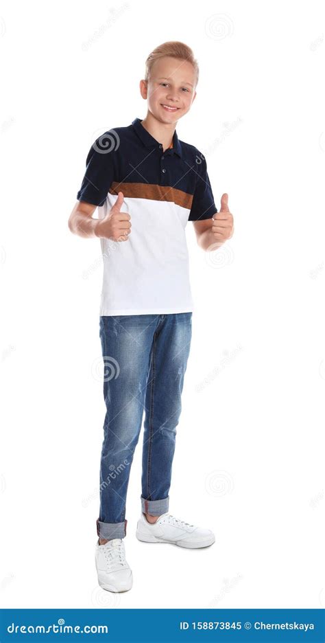Full Length Portrait Of Teenage Boy Stock Image Image Of Friendly