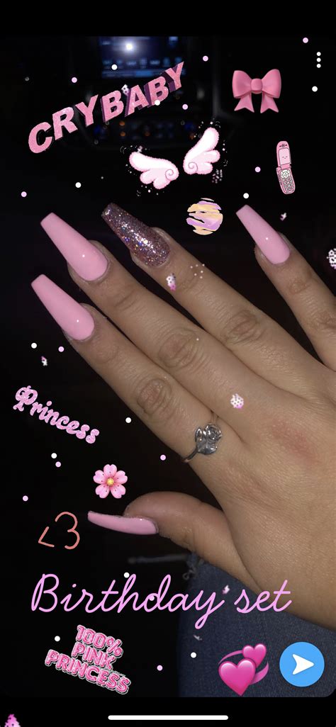 The pink theme is perfect for a girly, cute wall or photo. Insta Baddie Pink Aesthetic Acrylic Nails - Viral and Trend