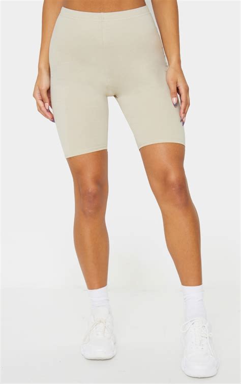 sand cotton stretch bike shorts shorts prettylittlething usa