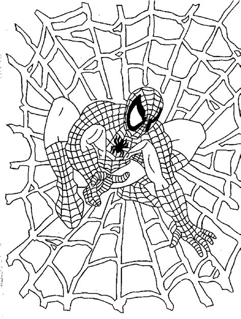 Spiderman Cartoon Super Hero Free Coloring Sheet