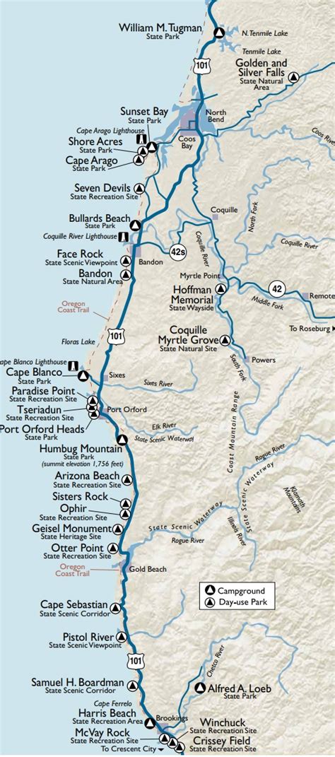 Oregon Coast Camping Map