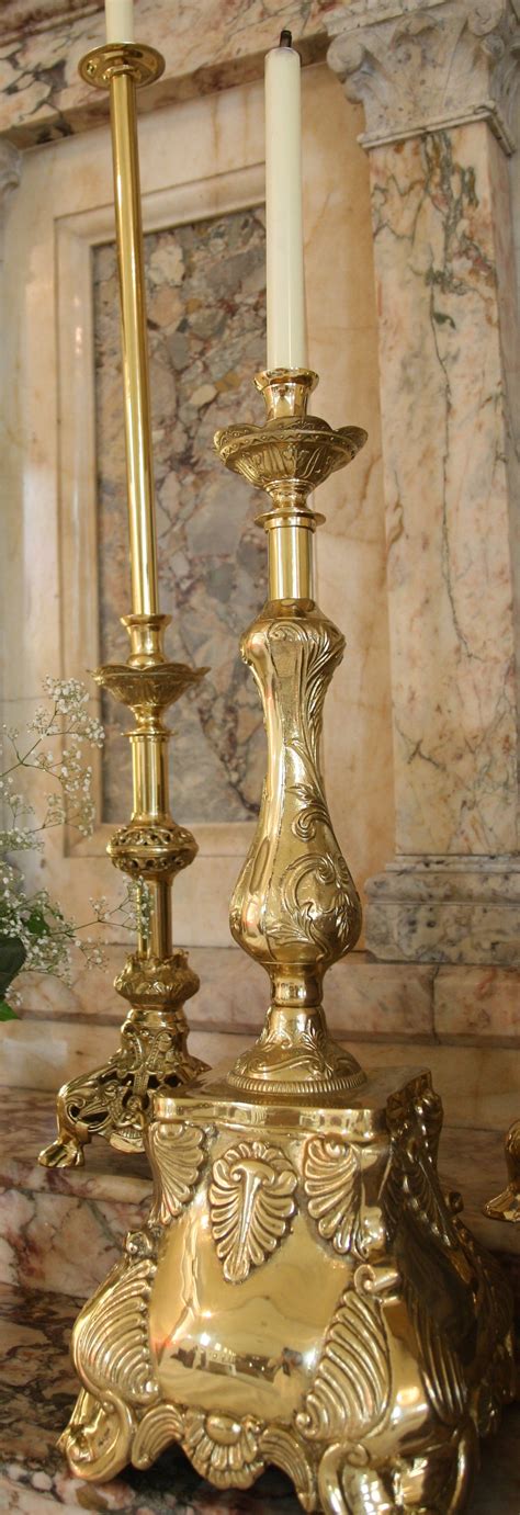 High Altar Candlestick Holder Eden Design Sacristan Brass