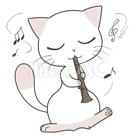 Free Vectors Cat Playing The Clarinet
