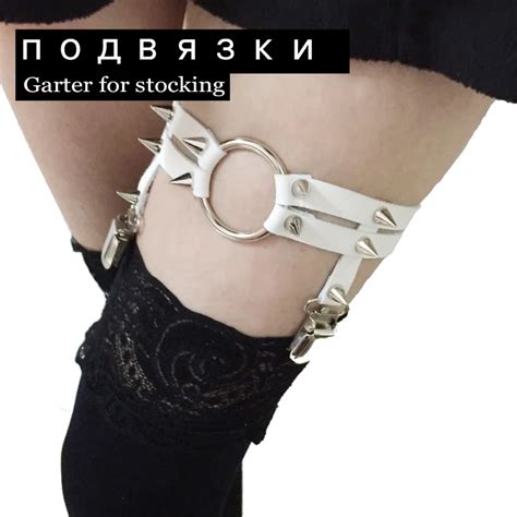 Buy Fashion Harajuku O Ring Garters Belts Sexy Rock Punk Leather Garters 2015