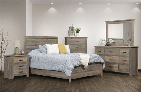 Reclaimed wood platform bed,rustic bed frame with storage. Reclaimed Barnwood Midland Bedroom Set - DutchCrafters