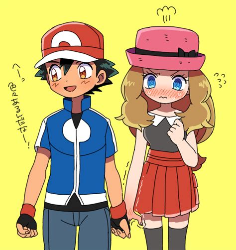 Ash Ketchum And Serena Pokemon And More Drawn By Moyori Danbooru