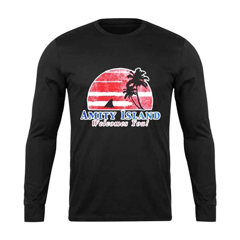 Amity Island Welcomes You Jaws Retro Movie Long Sleeve T Shirt