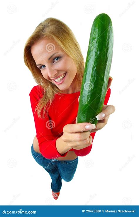 Women And Cucumber Stock Photo Image 29423380