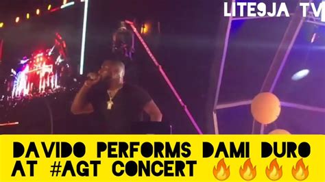 Davido Performs Dami Duro On Agt Concert And See How His Fans Reacted To The Song Davido Youtube