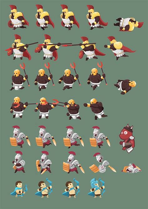 2d Game Character Sprite Sheet On Behance Game Character Design Game