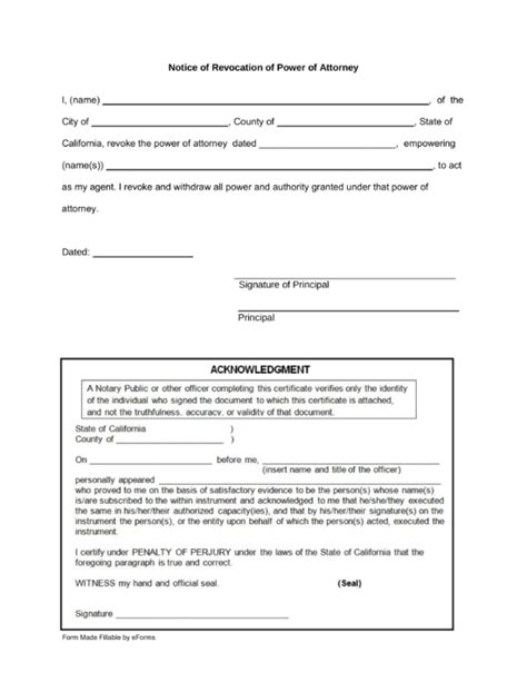 Free California Power Of Attorney Forms 9 Types Pdf Word Eforms