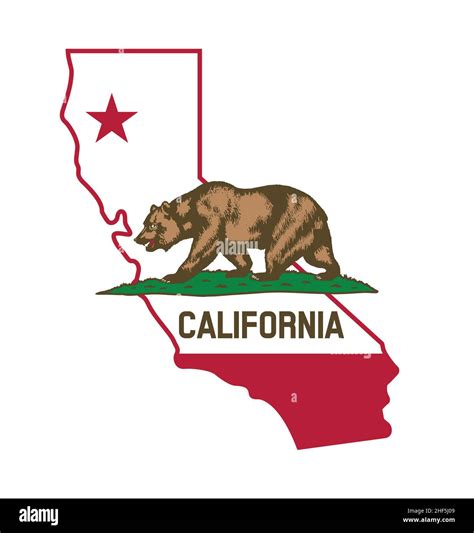 California Ca State Flag In Simplified Map Shape Symbol Vector Isolated