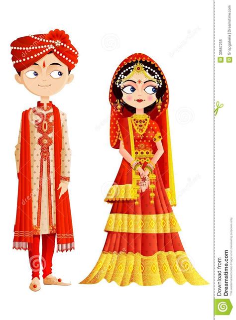 Indian Wedding Couple - | Wedding couple cartoon, Indian wedding couple, Indian wedding ...