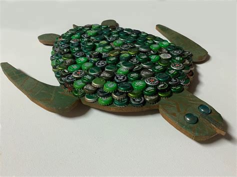 Bottle Cap Art Green Sea Turtle No 4 Etsy