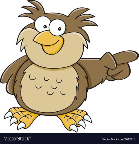 Cartoon Owl Pointing Royalty Free Vector Image