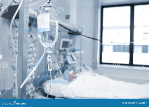 Treatment Of A Patient In Critical Condition In The Icu Stock Image