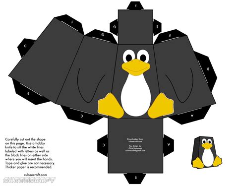 Printable Papercraft Model Of Penguin Ai Cases Craft Supplies And Tools