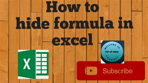 How To Hide Formula In Excel Youtube
