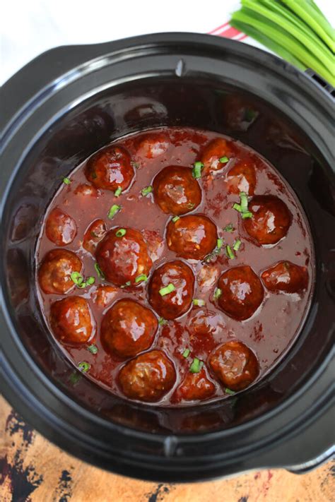 Best Bbq Crockpot Meatballs Easy Slow Cooker Recipe Sweet And Savory