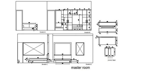 Master Bedroom Section And Plan With Interior Cad Drawing Details Dwg