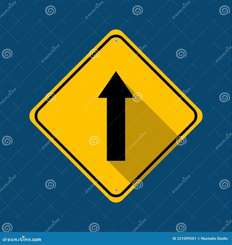Traffic Sign One Way Traffic Ahead Sign On Background Vector