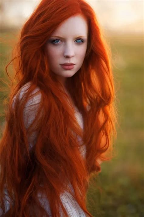 Portrait Of Stunningly Beautiful Redhead Girl In A Stable Diffusion