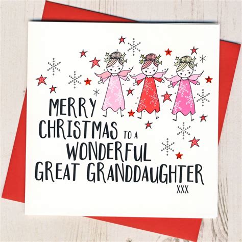 Handmade Great Granddaughter Christmas Card