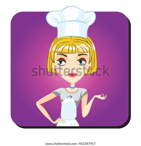 Female Chef Vector Illustration Stock Vector Royalty Free 402387457