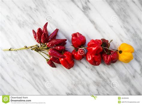 Various Type Of Dried Chili Peppers Stock Photo Image Of Cuisine